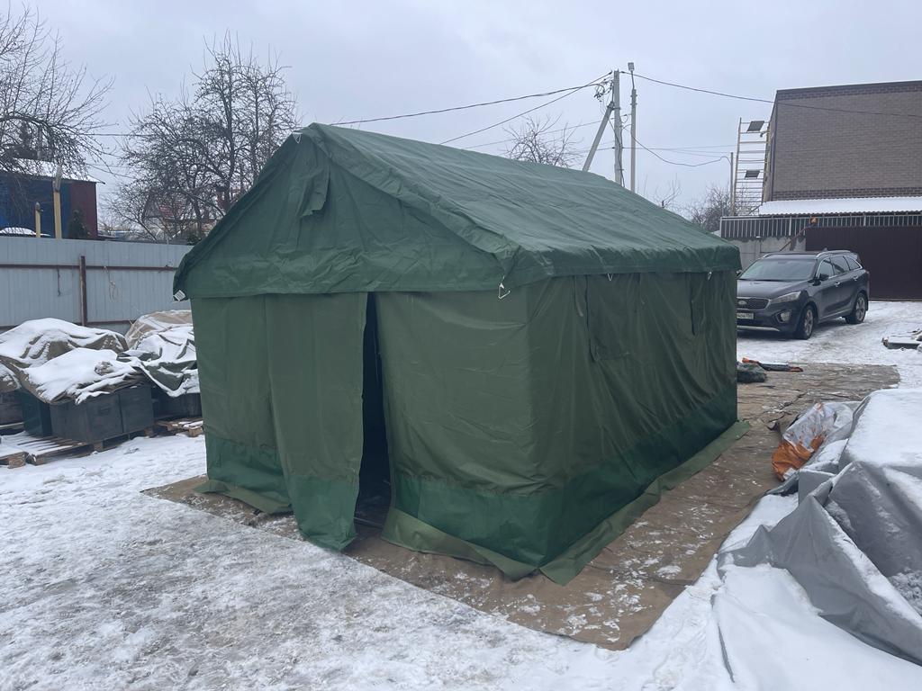 Палатка Каркасная утепленная зеленого цвета 3х4